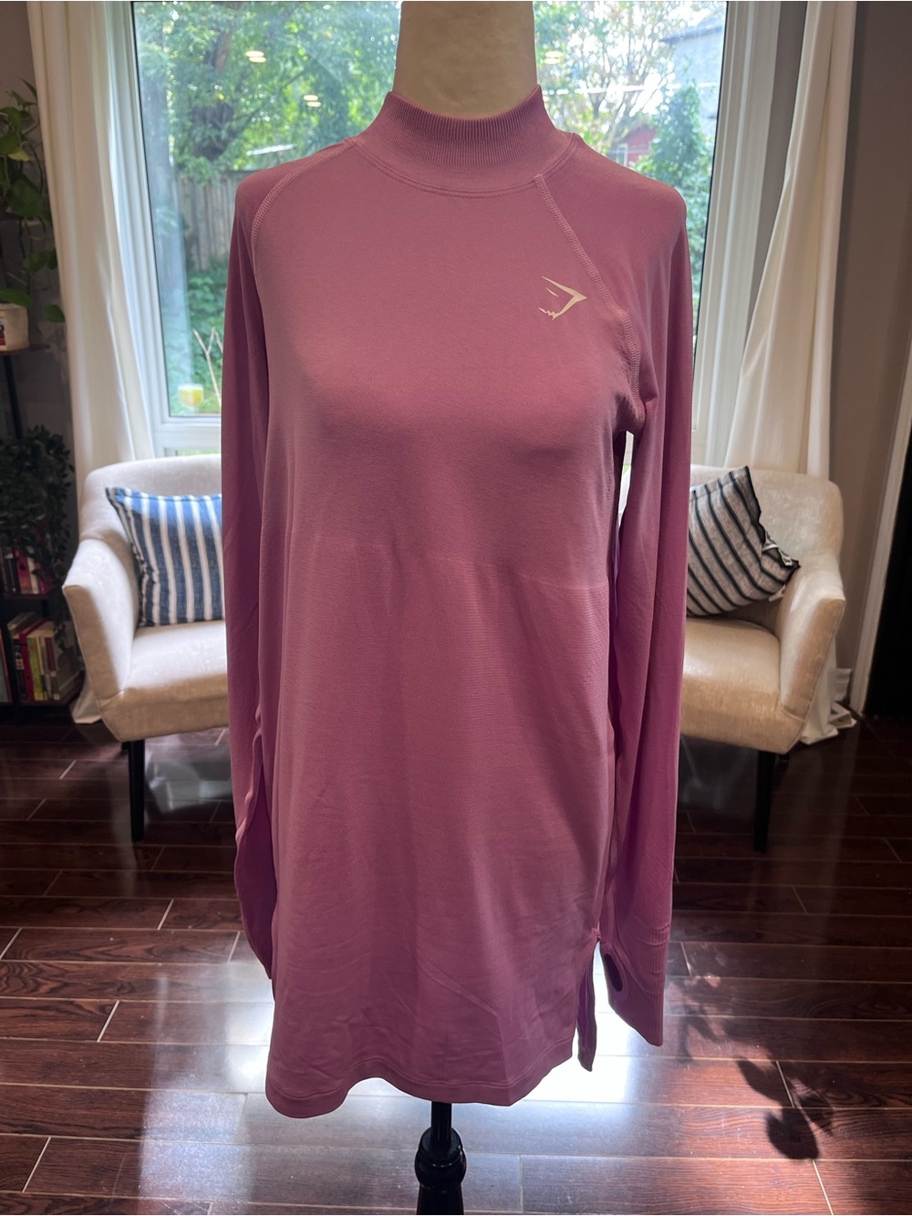 Gymshark Mauve Pink Long Sleeve High Neck Top